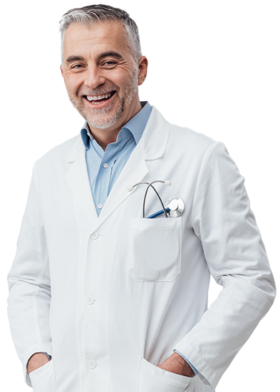 Doctor standing in white coat