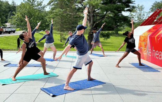 Group Of People Practicing Yoga At MVP Fitness Court