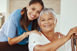 Caregiver with elderly woman