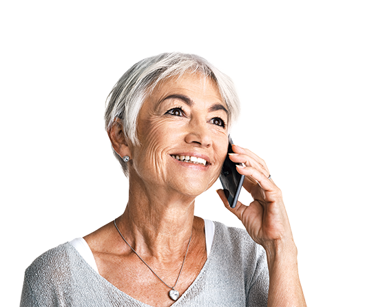 older woman on phone
