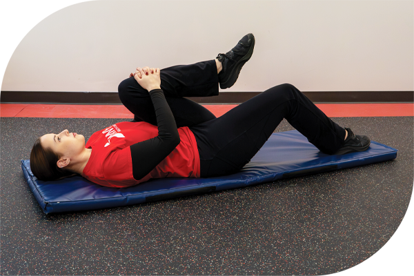 Return to the starting position and repeat with the other leg. 