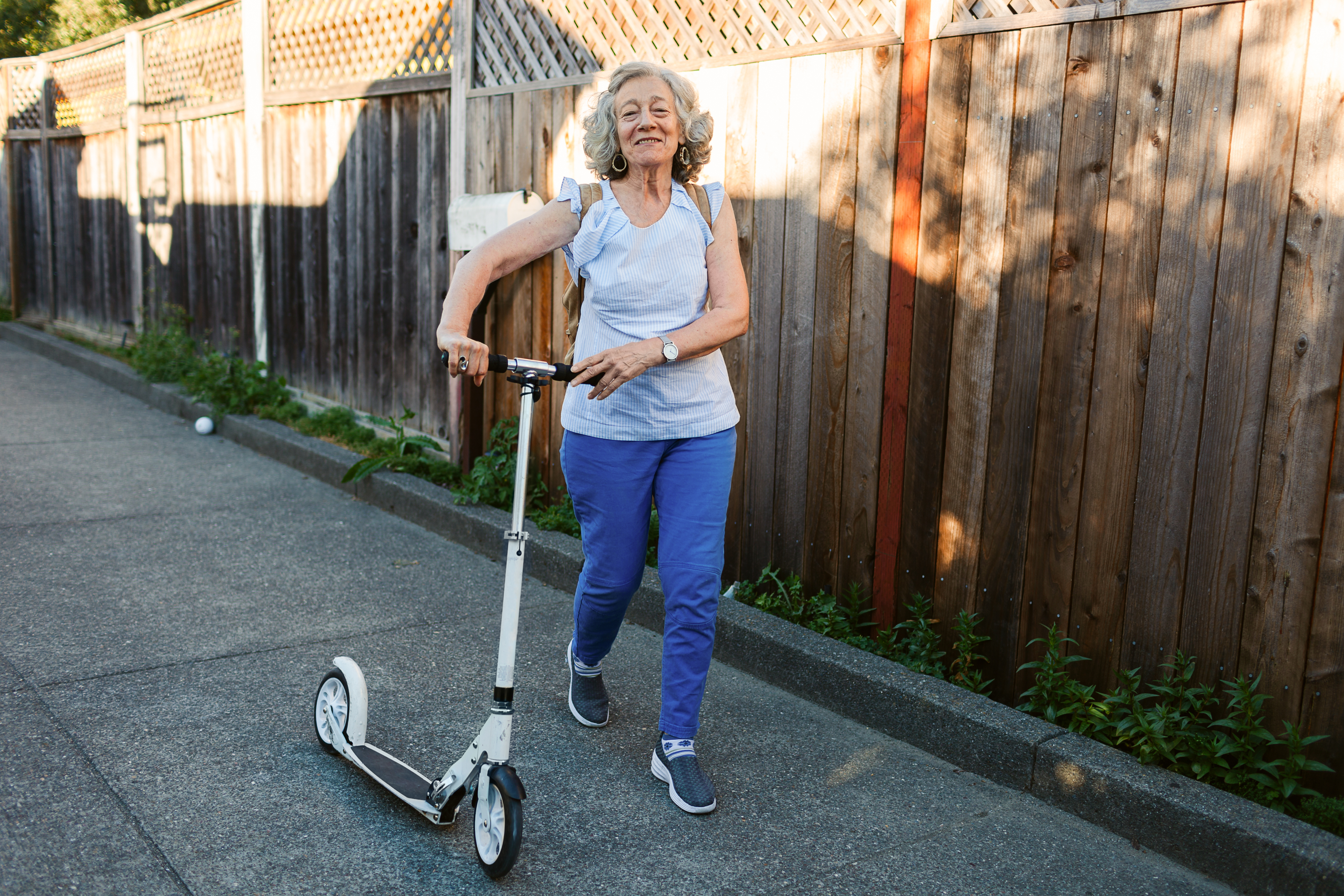 active older woman with scooter