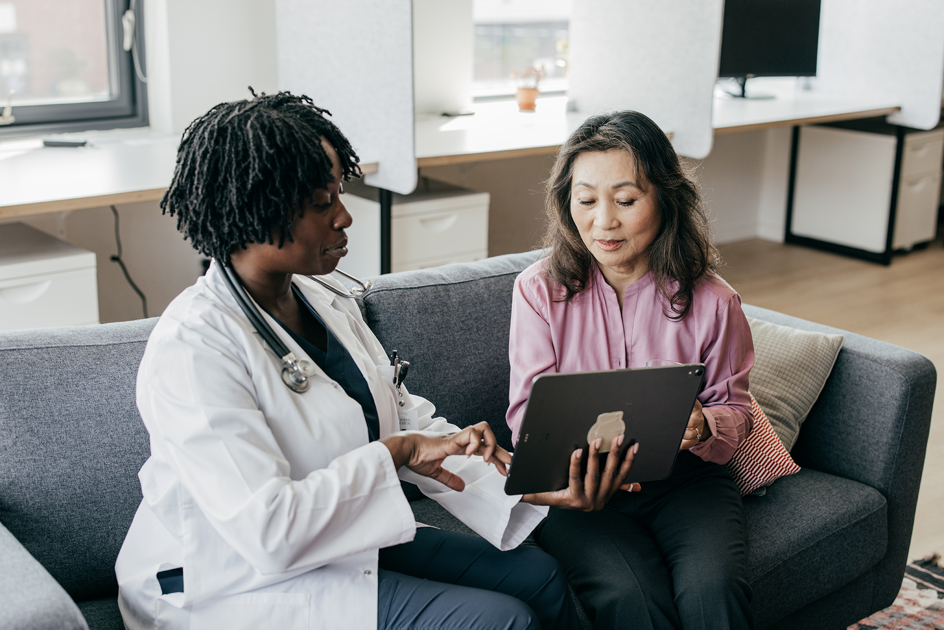 doctor and patient discussing treatment