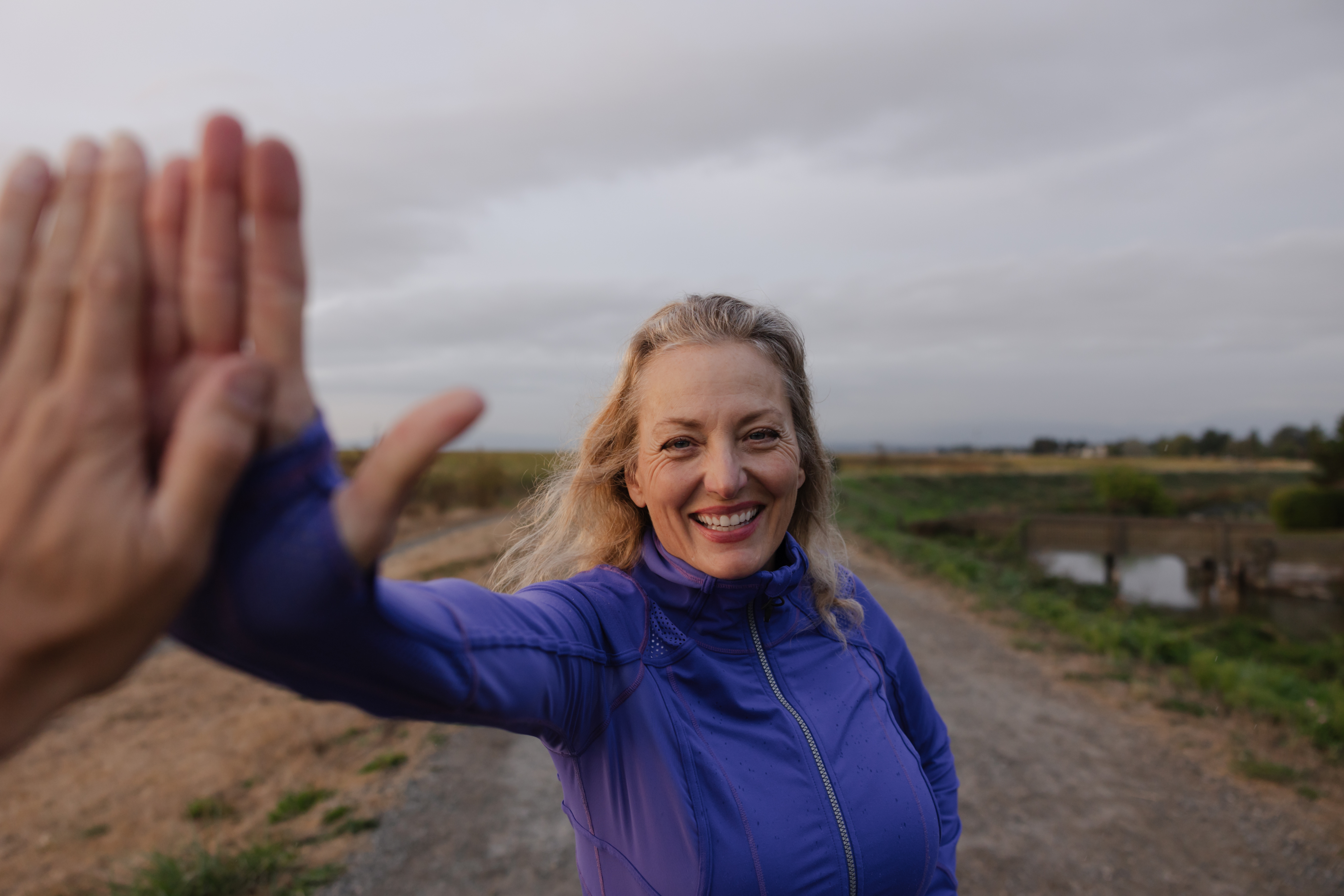 high five on the trail