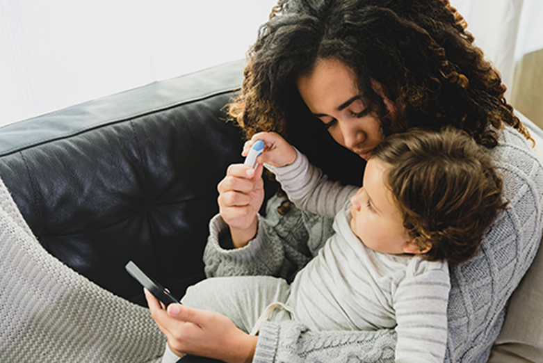 mother-and-baby-looking-at-phone mother and baby looking at phone