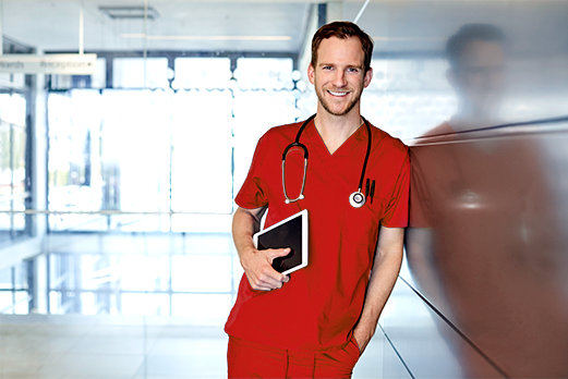 doctor-leaning-on-wall doctor leaning on wall