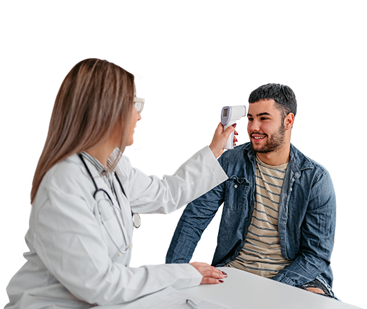 doctor-taking-patients-temperature dotor taking patient's temperature